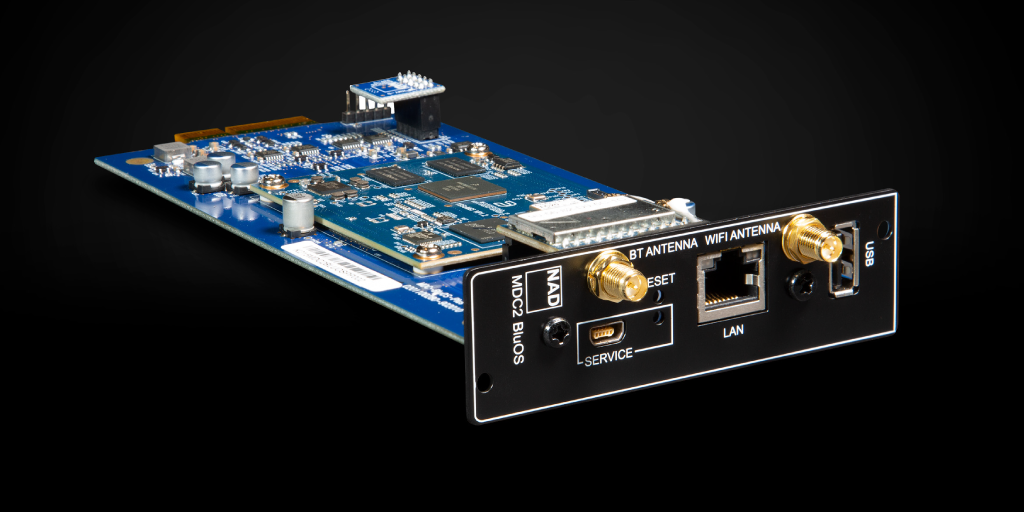 NAD MDC2 BluOS 3-4 Above on Black|MDC2 BluOS-D Module Streaming from Spotify|MDC2 BluOS-D Module Blog Post-Room Correction|MDC2 BluOS-D Module Blog Post-C399 MDC2