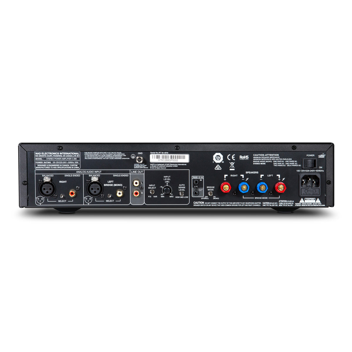 2 channel Power amplifier C 268 - rear