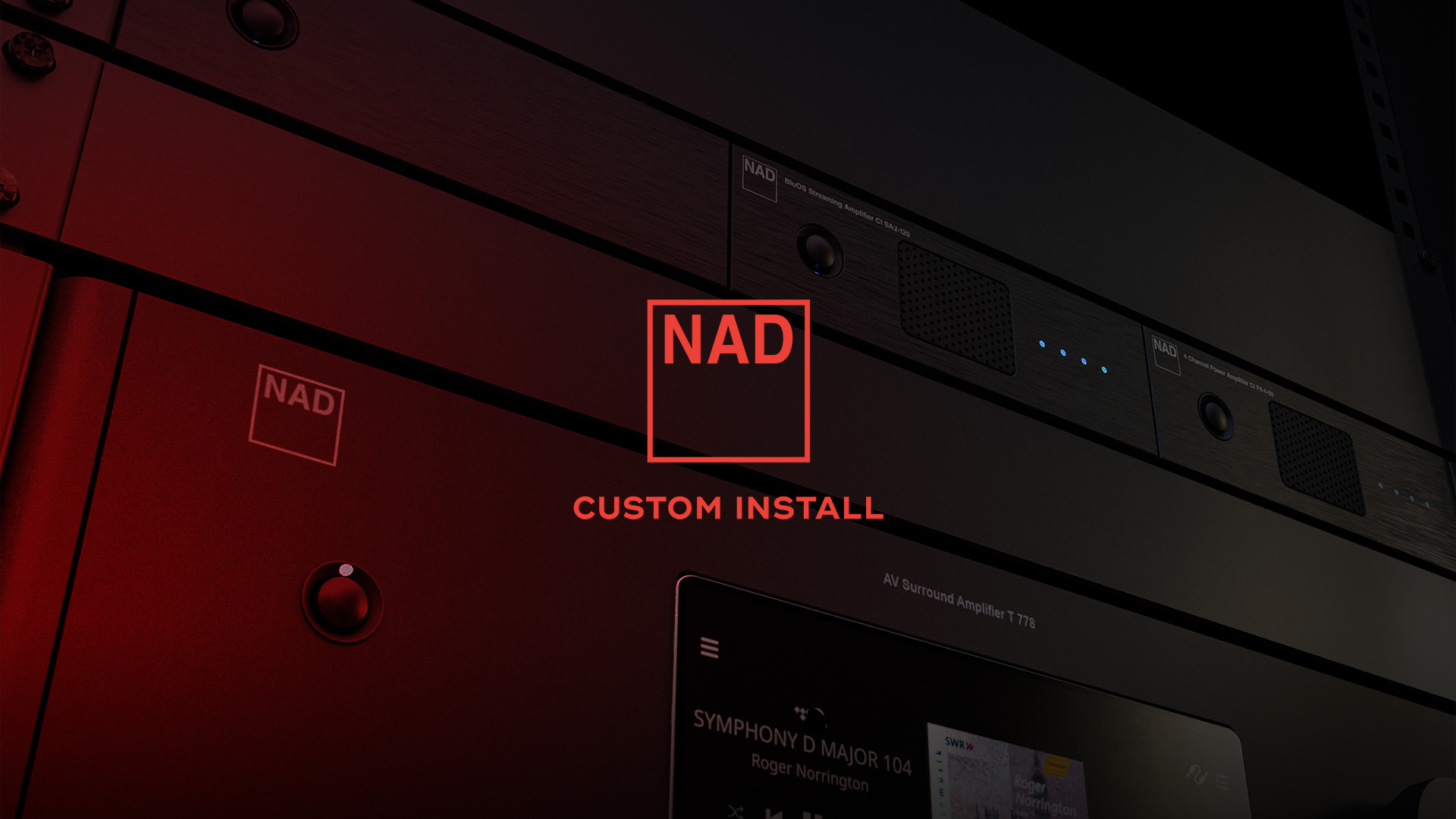 NAD CI Rack equipments with NAD CI logo